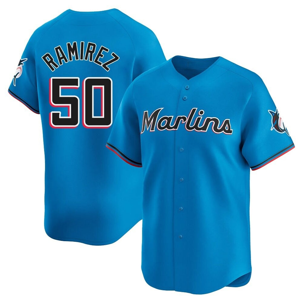 Ldoa M.Marlins #50 Agustin Ramirez Player Blue Home Limited Stitched Jerseys