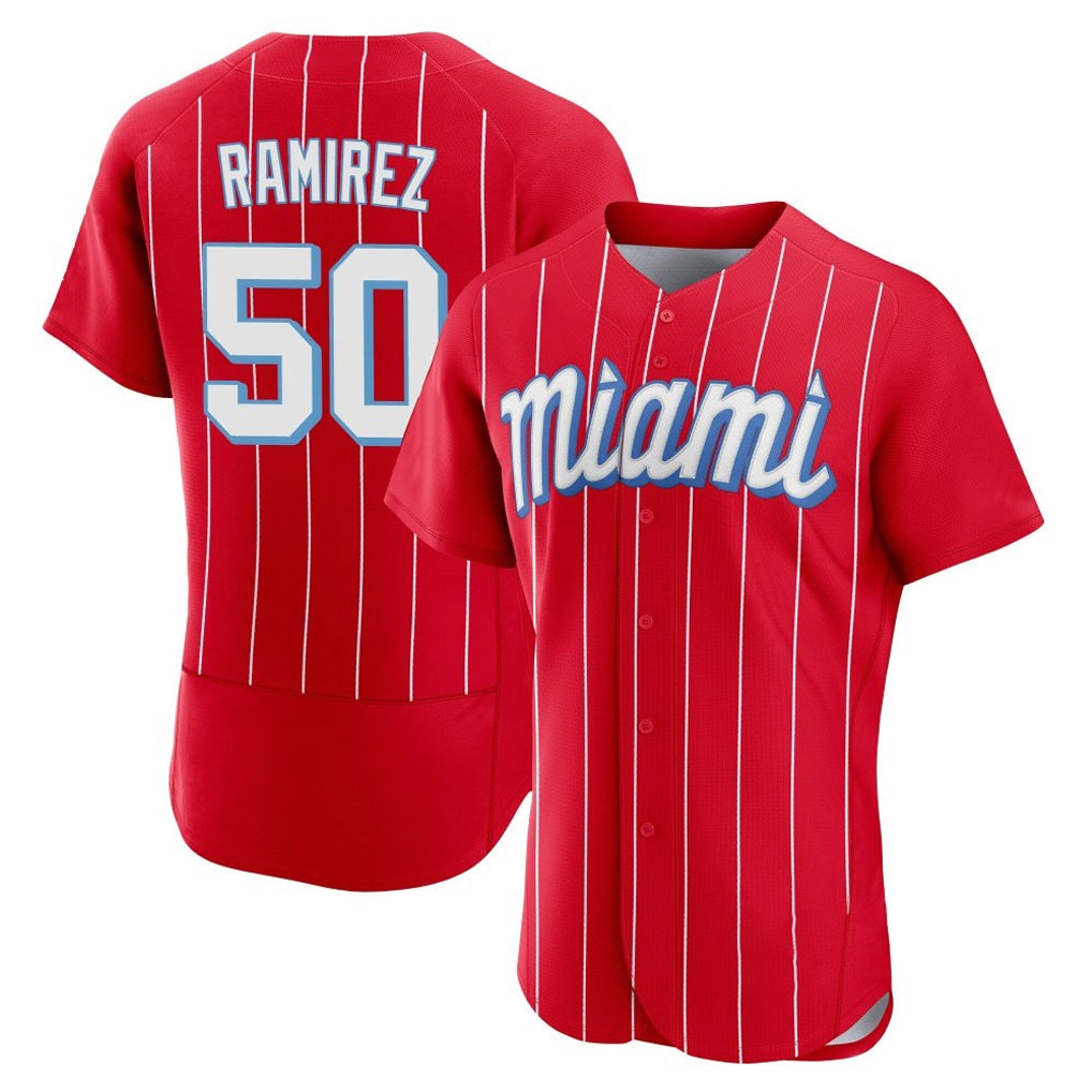 Ldoa M.Marlins #50 Agustin Ramirez Player Red City Connect Home Limited Elite Stitched Jerseys