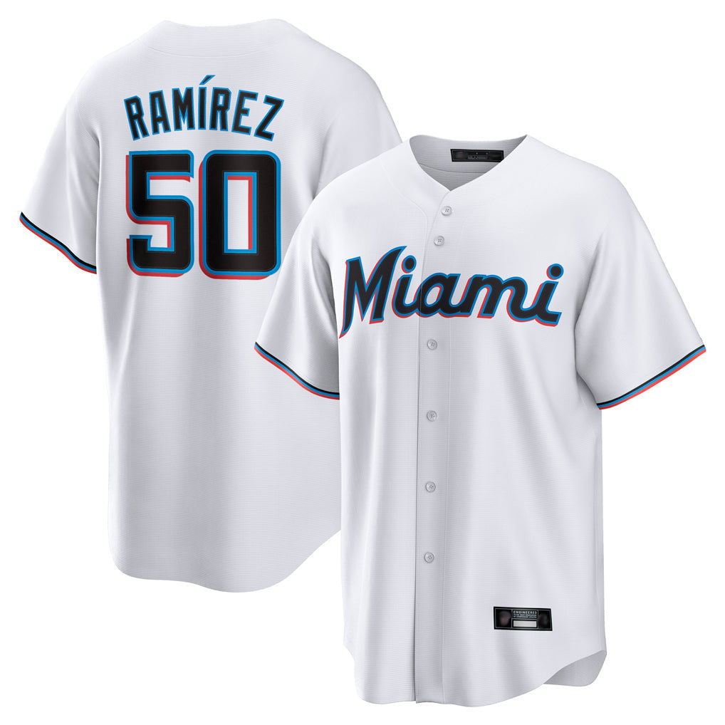 Ldoa M.Marlins #50 Agustin Ramirez Player White  Home Game Stitched Jerseys