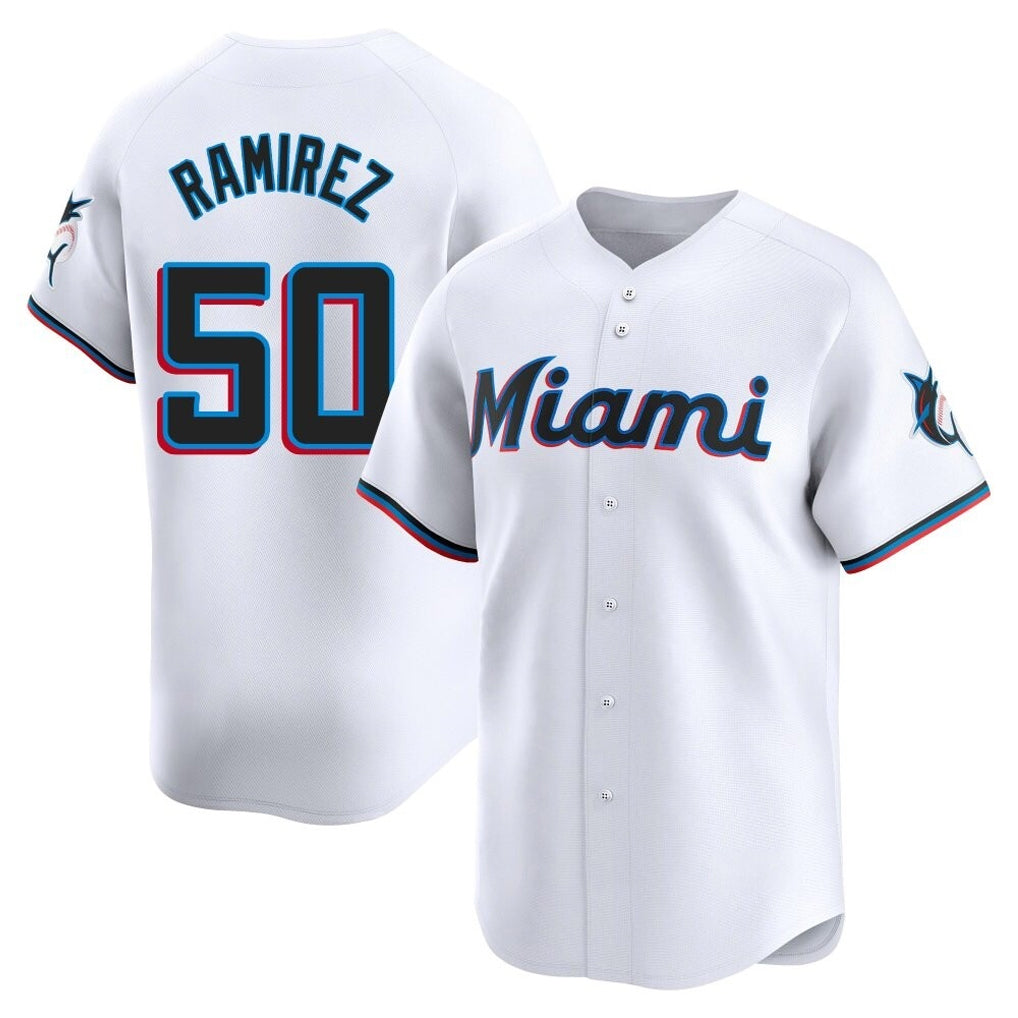 Ldoa M.Marlins #50 Agustin Ramirez Player White  Home Limited Stitched Jerseys