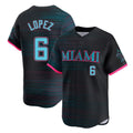 Ldoa M.Marlins #6 Otto Lopez Player Black City Connect Home Limited Stitched Jerseys