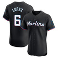 Ldoa M.Marlins #6 Otto Lopez Player Black Vapor Home Limited Elite Stitched Jerseys