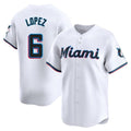 Ldoa M.Marlins #6 Otto Lopez Player White  Home Limited Stitched Jerseys