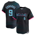 Ldoa M.Marlins #9 Xavier Edwards Player Black City Connect Home Limited Stitched Jerseys