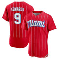 Ldoa M.Marlins #9 Xavier Edwards Player Red City Connect Home Limited Elite Stitched Jerseys