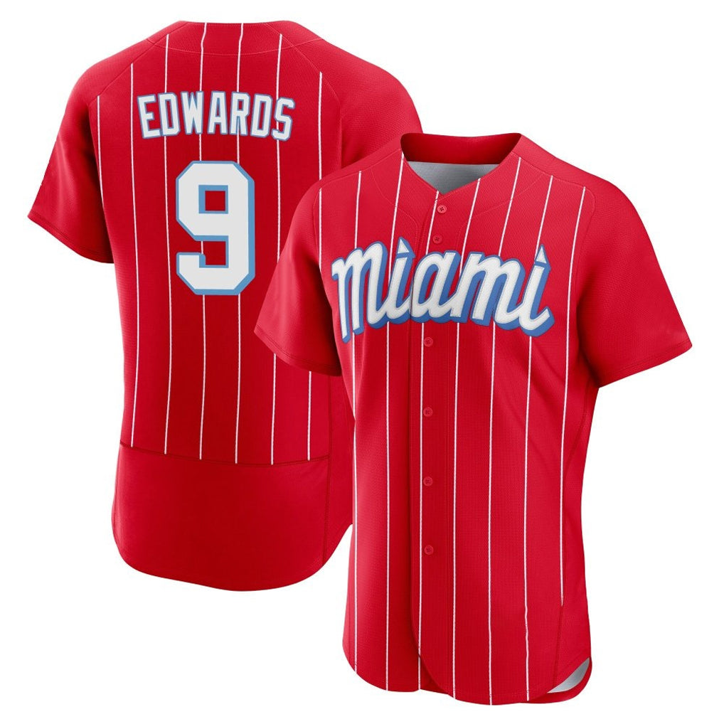 Ldoa M.Marlins #9 Xavier Edwards Player Red City Connect Home Limited Elite Stitched Jerseys