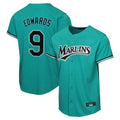 Ldoa M.Marlins #9 Xavier Edwards Player Teal Home Game Stitched Jerseys
