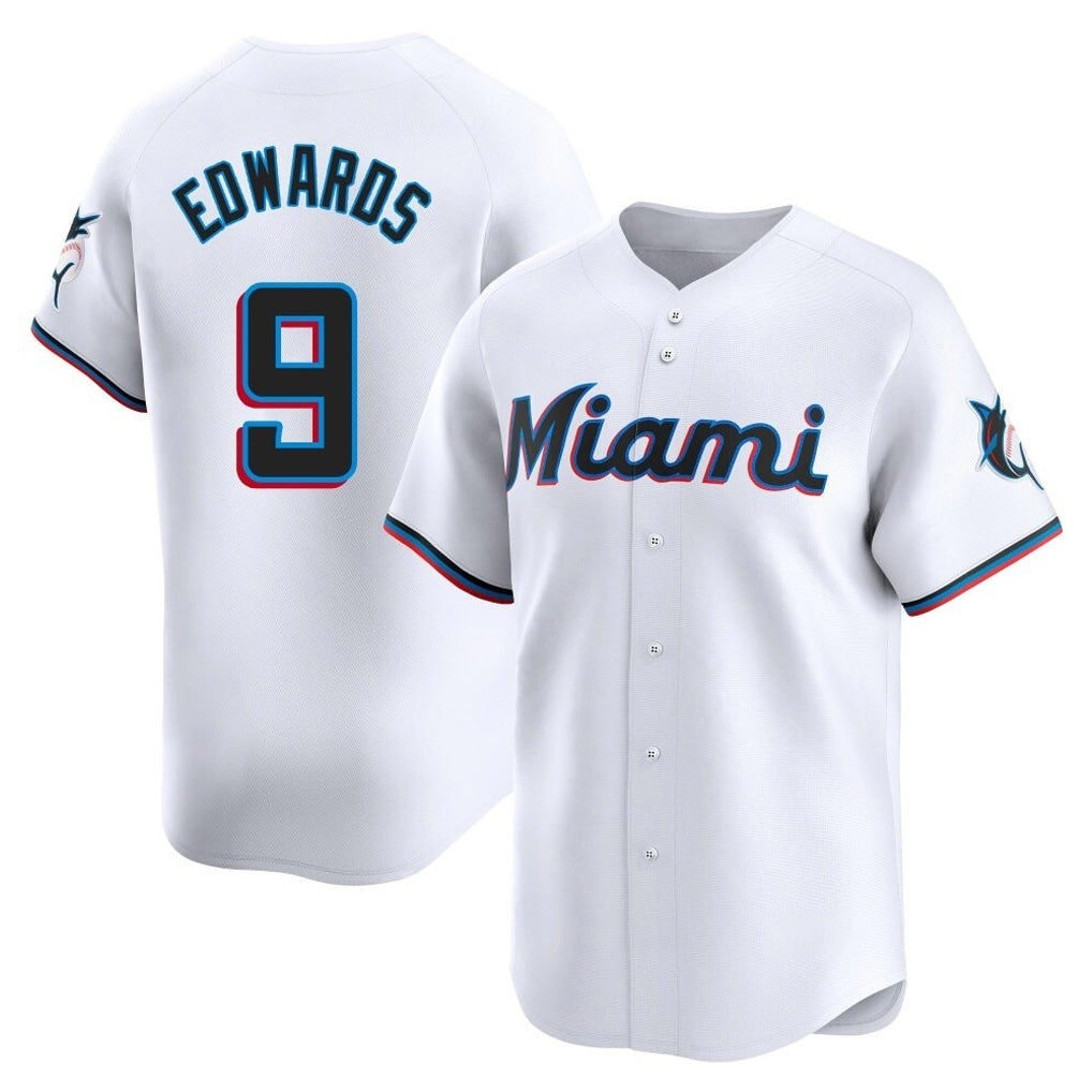 Ldoa M.Marlins #9 Xavier Edwards Player White  Home Limited Stitched Jerseys