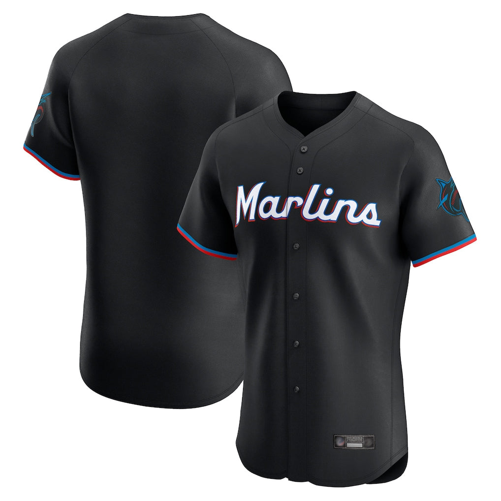 Ldoa M.Marlins Blank Player Black Vapor Home Limited Elite Stitched Jerseys