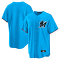 Ldoa M.Marlins Blank Player Blue Home Game Stitched Jerseys