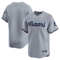 Ldoa M.Marlins Blank Player Gray Home Limited Stitched Jerseys