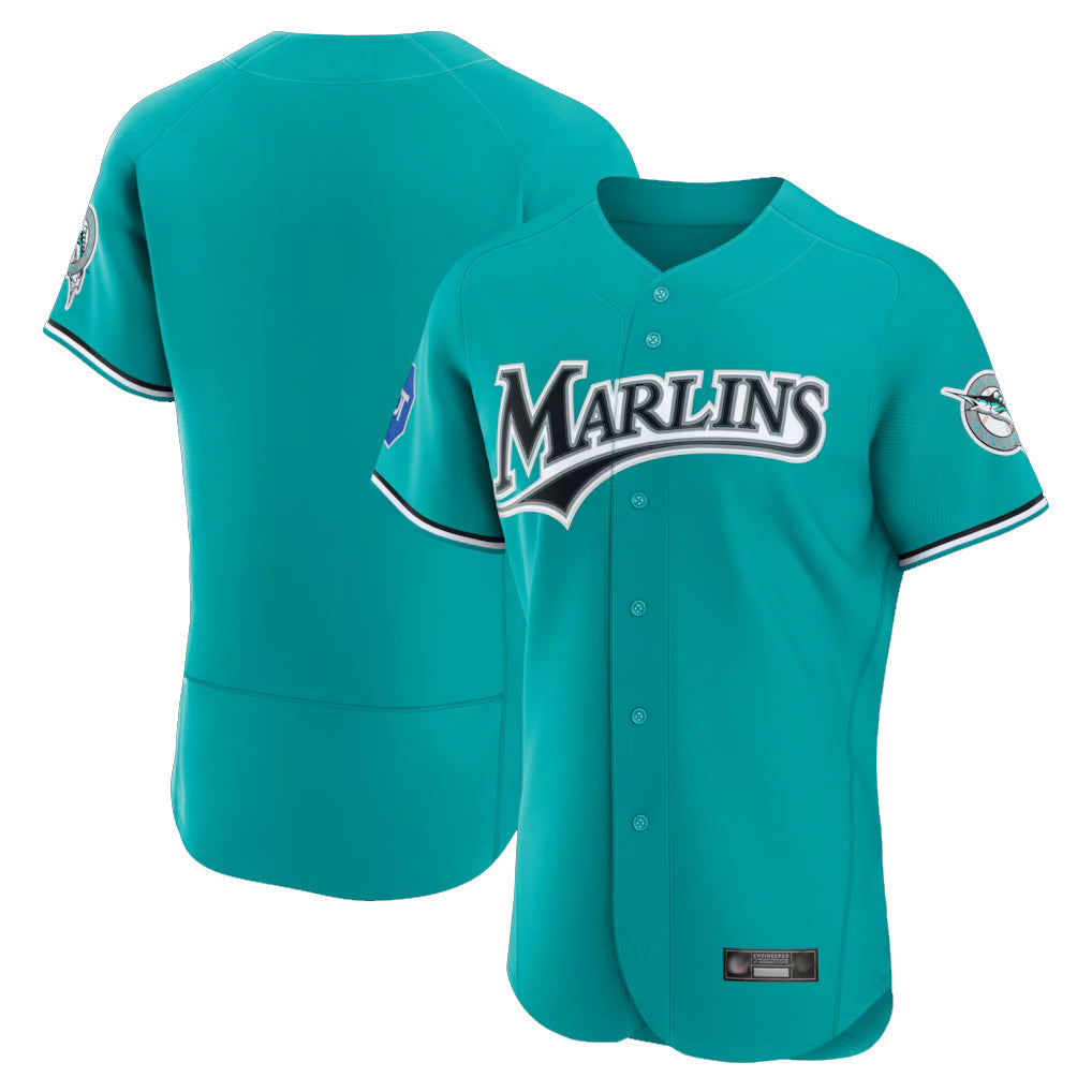 Ldoa M.Marlins Blank Player Teal Mitchell & Ness Cooperstown Collection Limited Elite Stitched Jerseys