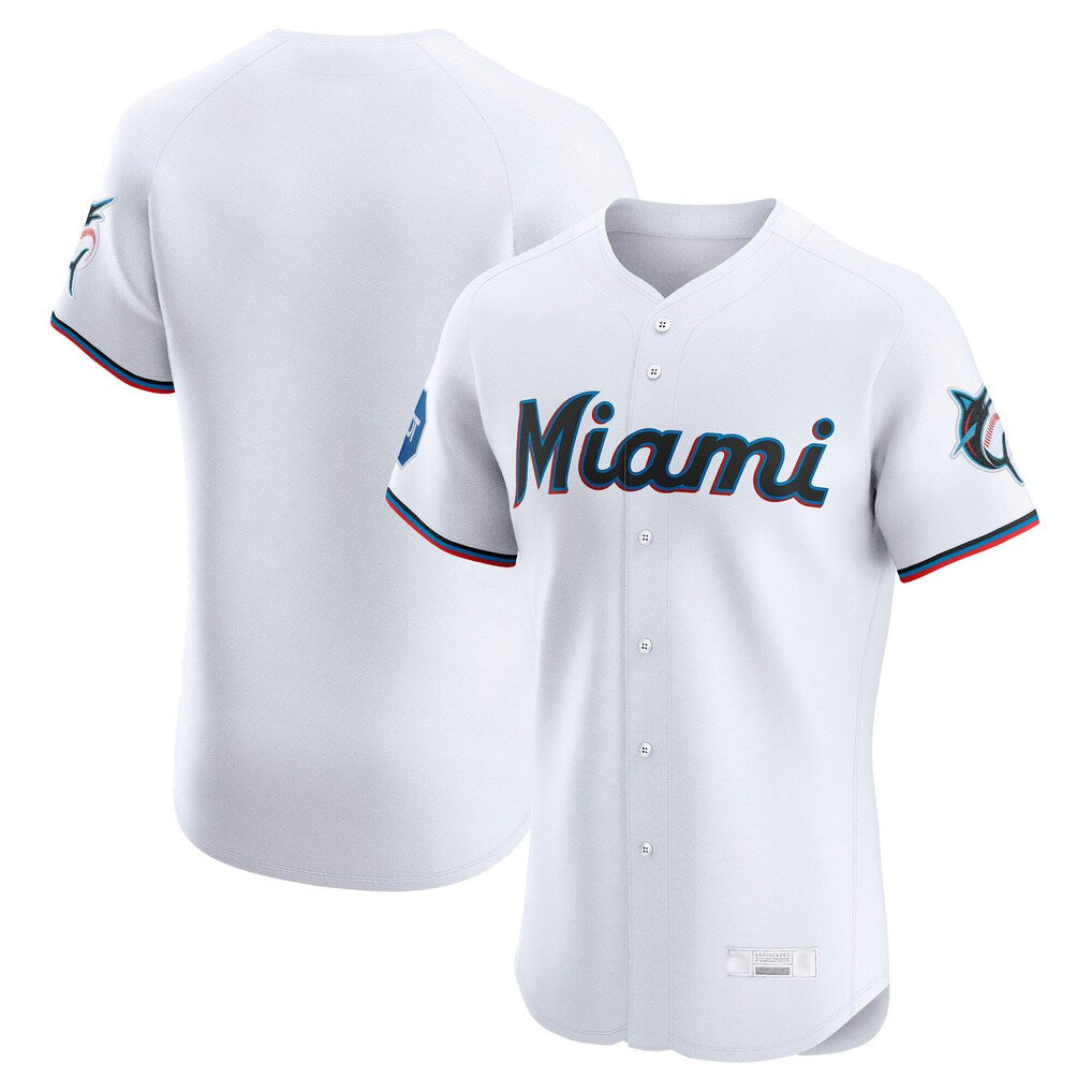 Ldoa M.Marlins Blank Player White Home Limited Elite Stitched Jerseys
