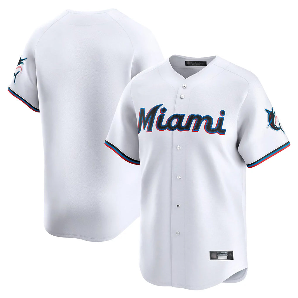 Ldoa M.Marlins Blank Player White Home Limited Stitched Jerseys