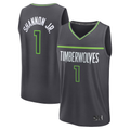 Ldoa M.Timberwolves #1 Terrence Shannon Jr. Anthracite Fast Break Replica Stitched Jerseys - Statement Edition