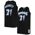 Ldoa M.Timberwolves #21 Kevin Garnett Mitchell & Ness Black 1997-1998 Big & Tall Hardwood Classics Swingman Stitched Jerseys
