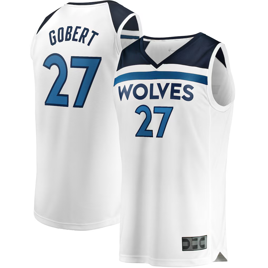 Ldoa M.Timberwolves #27 Rudy Gobert White Fast Break Replica Player Stitched Jerseys - Association Edition