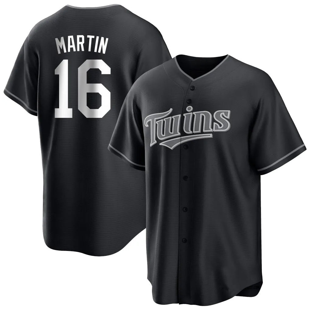 Ldoa M.Twins #16 Austin Martin Player Black Home Game Stitched Jerseys