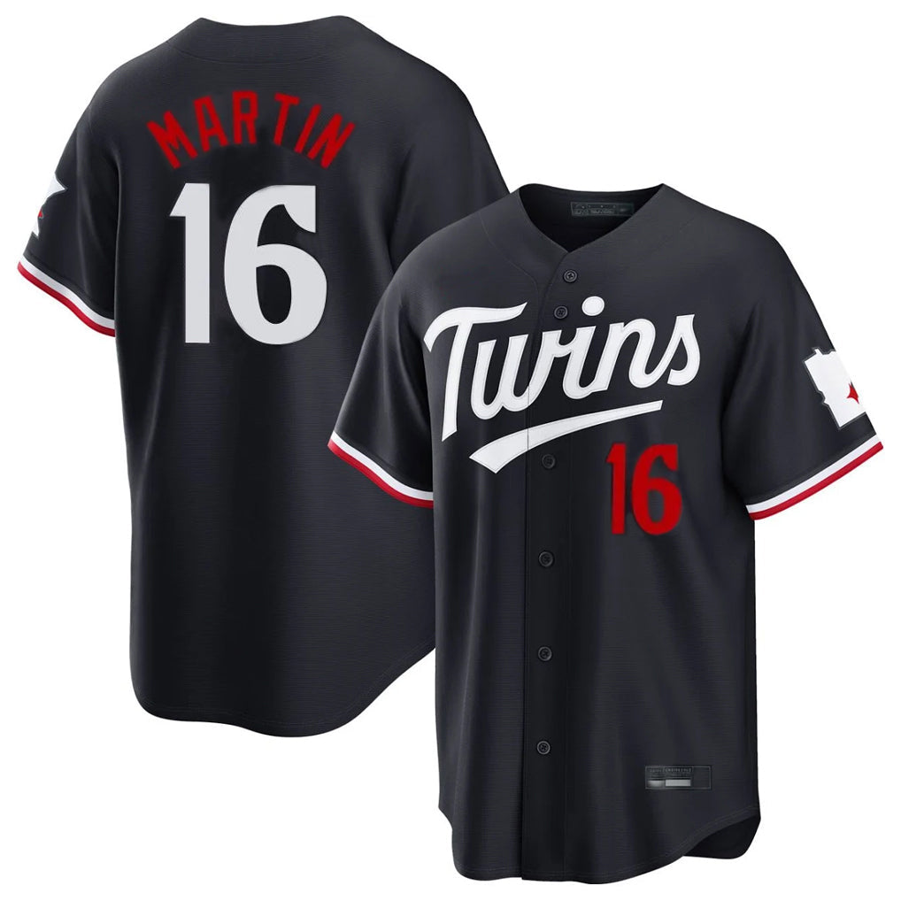Ldoa M.Twins #16 Austin Martin Player Navy Home Game Stitched Jerseys