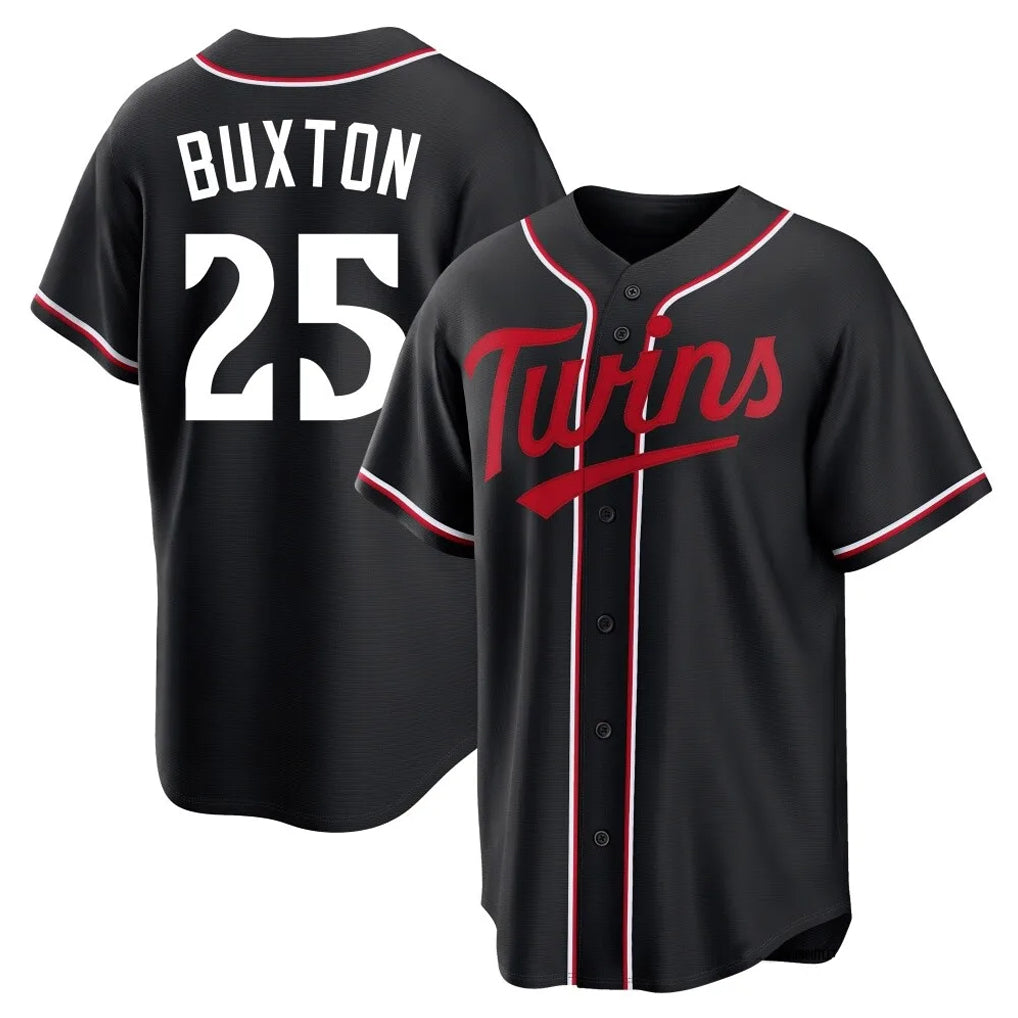 Ldoa M.Twins #25 Byron Buxton Player Black Fashion Out Home Limited Stitched Jerseys