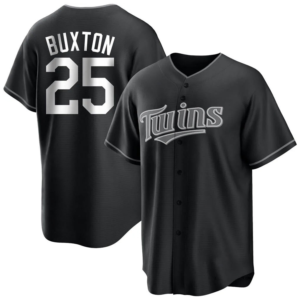 Ldoa M.Twins #25 Byron Buxton Player Black Home Game Stitched Jerseys