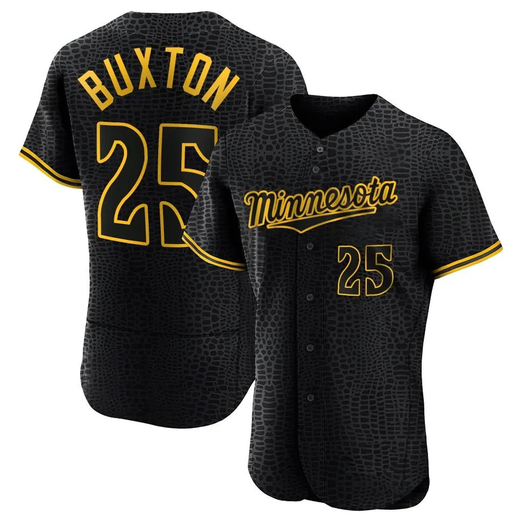 Ldoa M.Twins #25 Byron Buxton Player Black Snake Skin City Home Limited Elite Stitched Jerseys