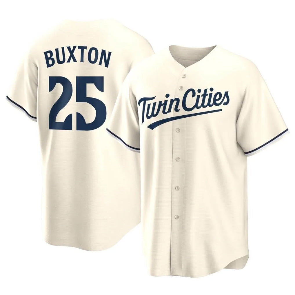 Ldoa M.Twins #25 Byron Buxton Player Cream Game Limited Home Stitched Jerseys
