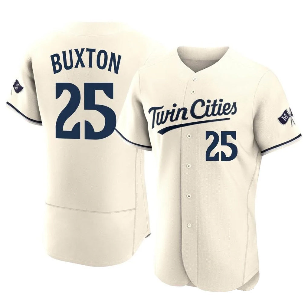Ldoa M.Twins #25 Byron Buxton Player Cream Home Limited Elite Stitched Jerseys