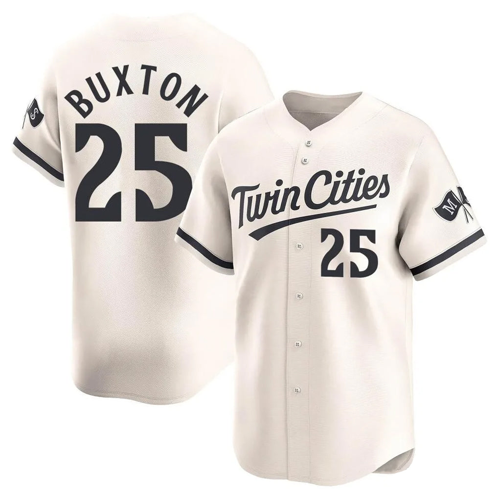 Ldoa M.Twins #25 Byron Buxton Player Cream Home Limited Stitched Jerseys
