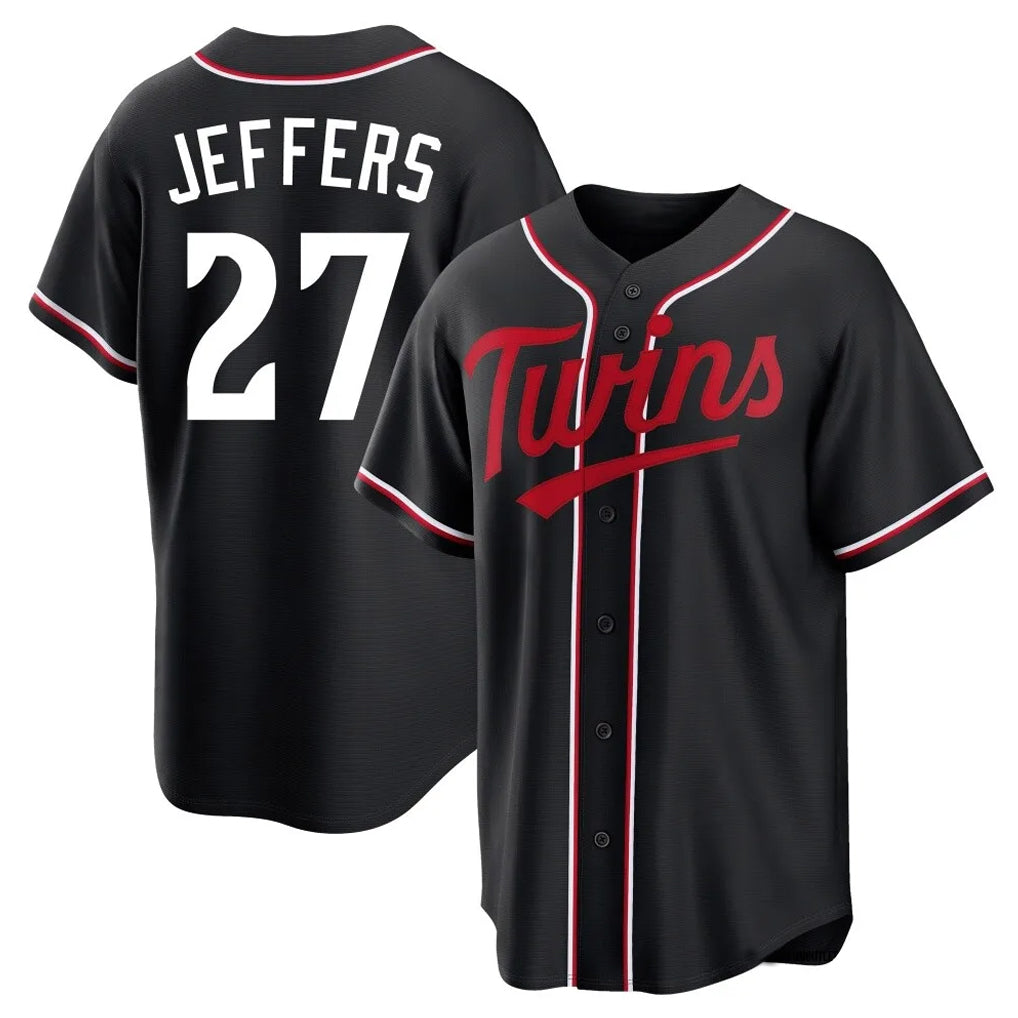 Ldoa M.Twins #27 Ryan Jeffers Player Black Fashion Out Home Limited Stitched Jerseys