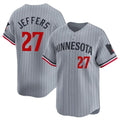 Ldoa M.Twins #27 Ryan Jeffers Player Gray Home Limited Stitched Jerseys