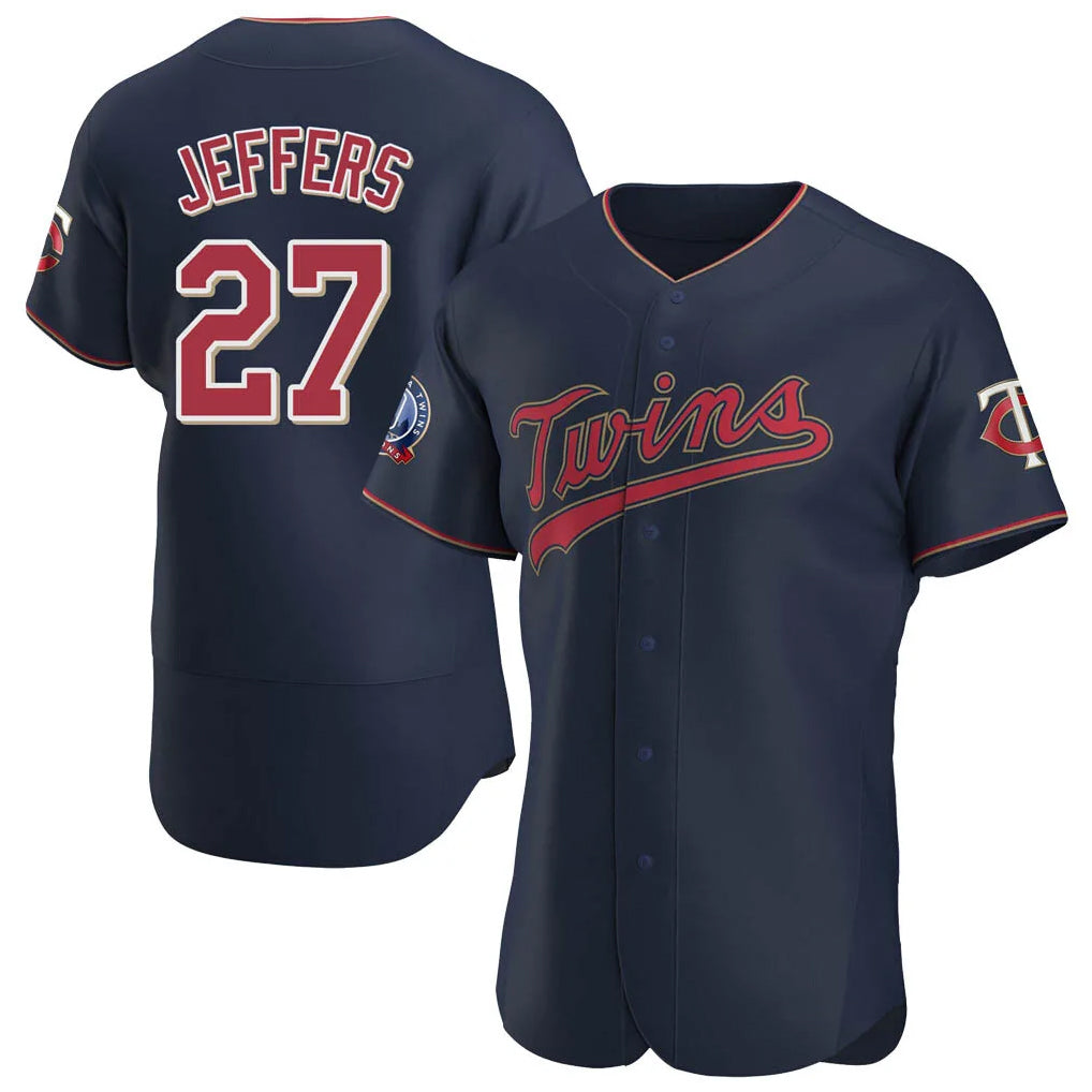 Ldoa M.Twins #27 Ryan Jeffers Player Navy 60th Home Limited Elite Stitched Jerseys