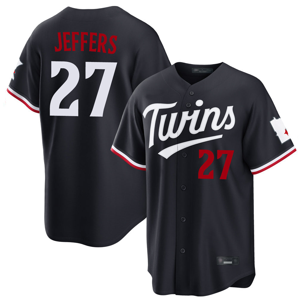 Ldoa M.Twins #27 Ryan Jeffers Player Navy Home Game Stitched Jerseys