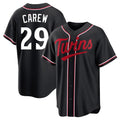 Ldoa M.Twins #29 Rod Carew Player Black Fashion Out Home Limited Stitched Jerseys