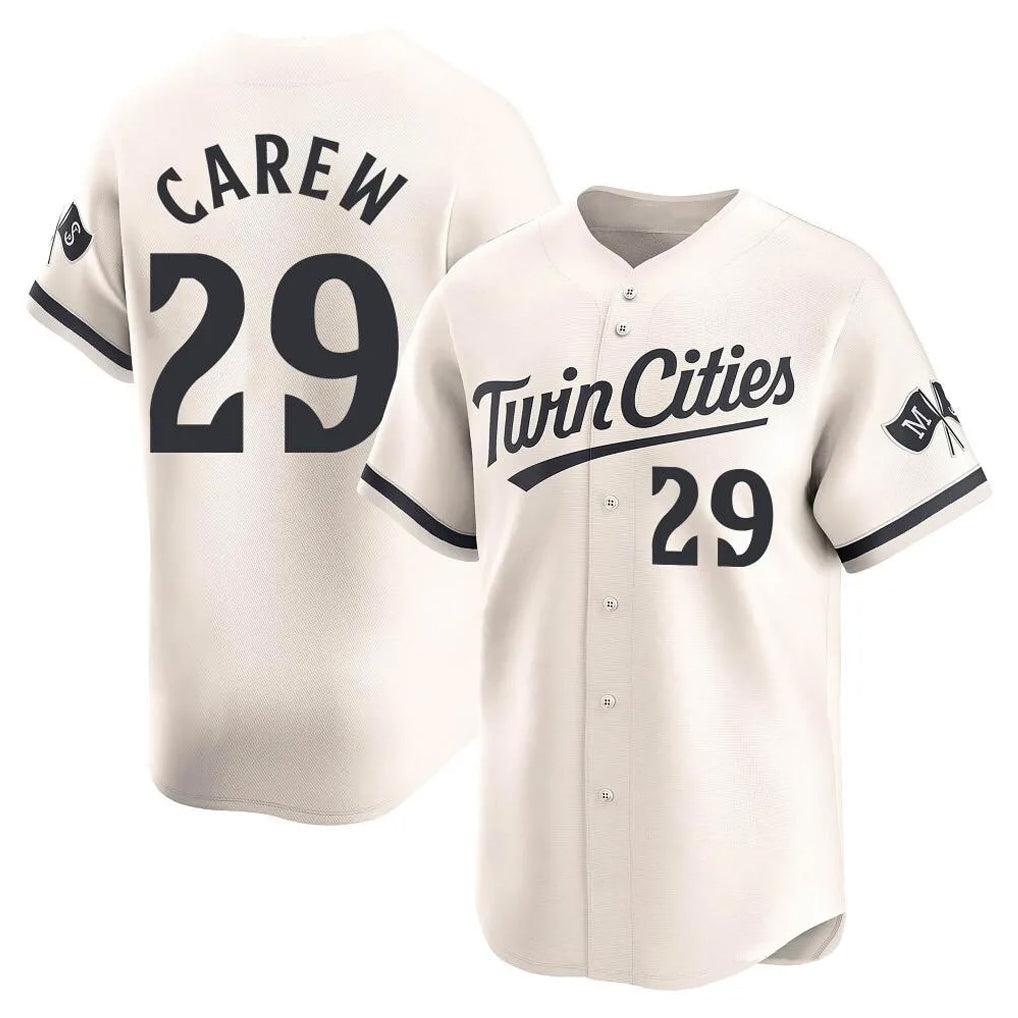 Ldoa M.Twins #29 Rod Carew Player Cream Home Limited Stitched Jerseys