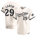 Ldoa M.Twins #29 Rod Carew Player Cream Home Limited Stitched Jerseys