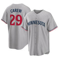 Ldoa M.Twins #29 Rod Carew Player Gray Game Limited Home Stitched Jerseys