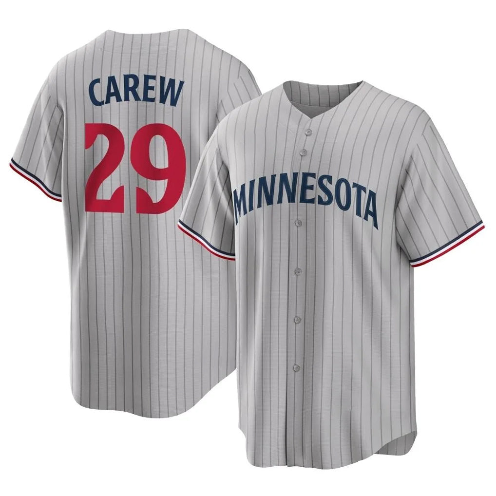 Ldoa M.Twins #29 Rod Carew Player Gray Game Limited Home Stitched Jerseys
