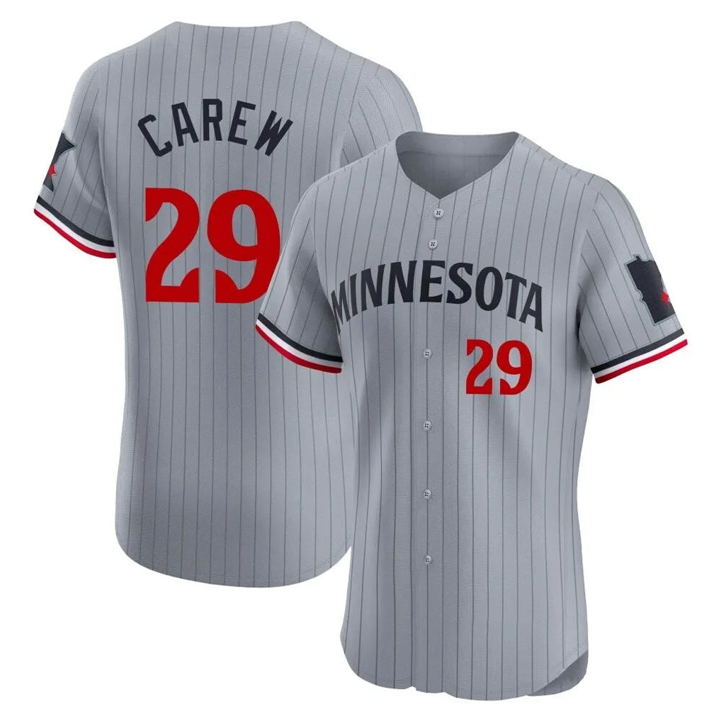 Ldoa M.Twins #29 Rod Carew Player Gray Home Limited Elite Stitched Jerseys