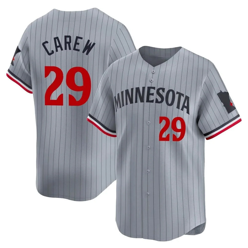 Ldoa M.Twins #29 Rod Carew Player Gray Home Limited Stitched Jerseys