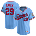 Ldoa M.Twins #29 Rod Carew Player Light Blue Throwback Cooperstown Collection Limited T-shirt Stitched Jerseys