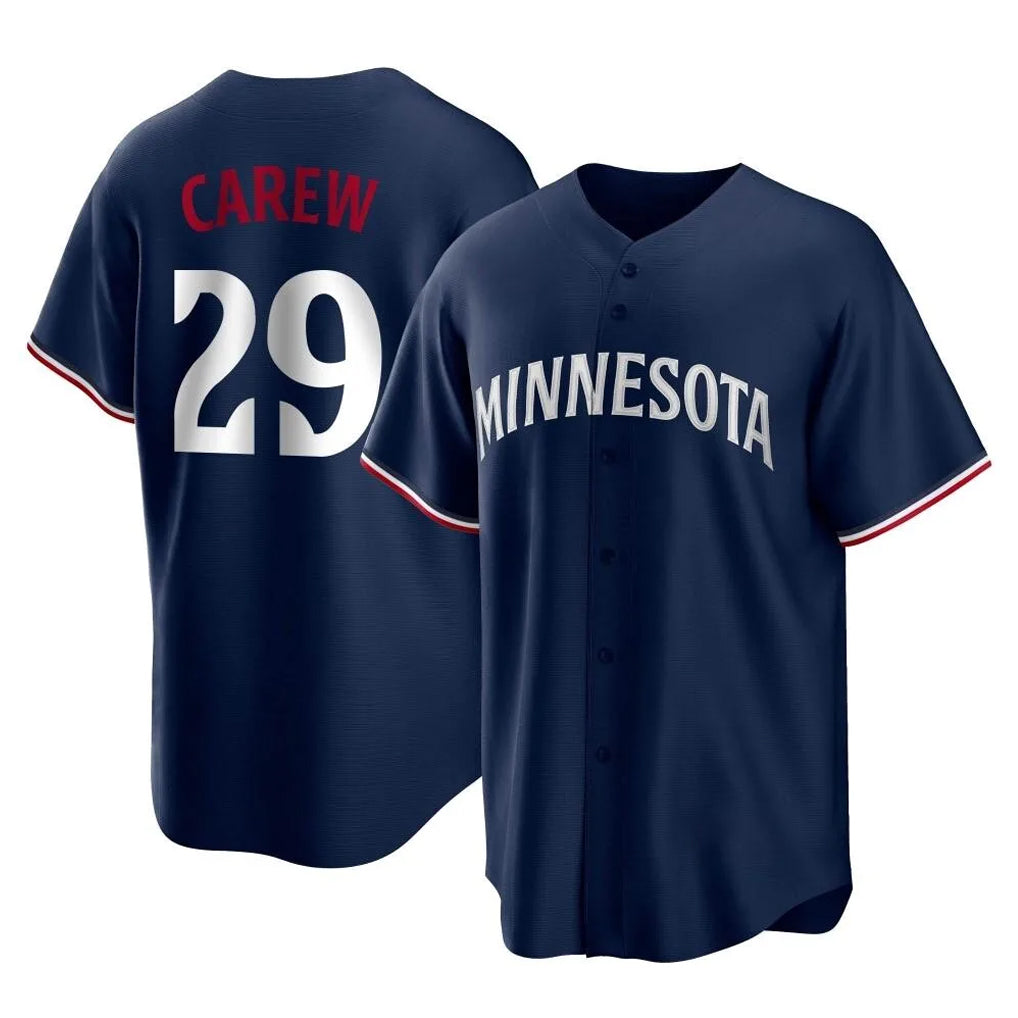 Ldoa M.Twins #29 Rod Carew Player Navy Replica Alternate Home Stitched Jerseys