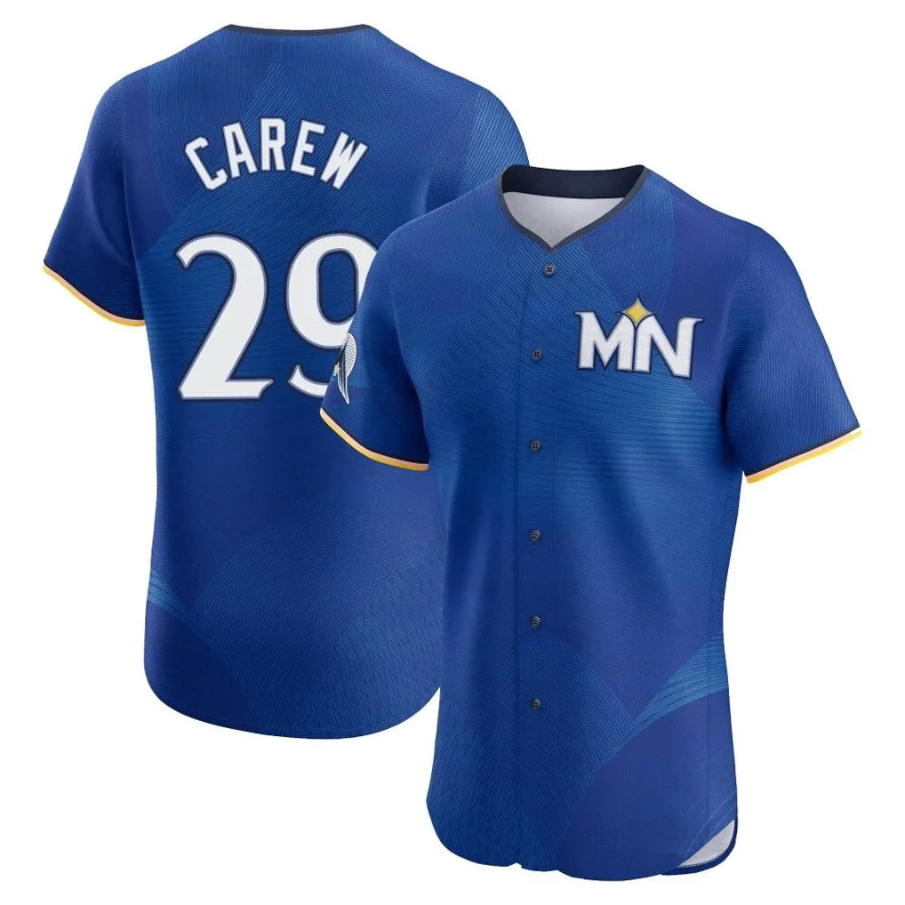 Ldoa M.Twins #29 Rod Carew Player Royal City Connect Limited Elite Home Stitched Jerseys