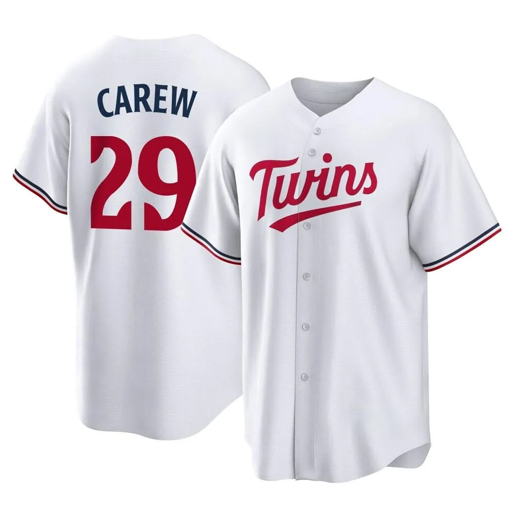 Ldoa M.Twins #29 Rod Carew Player White Home Game Stitched Jerseys