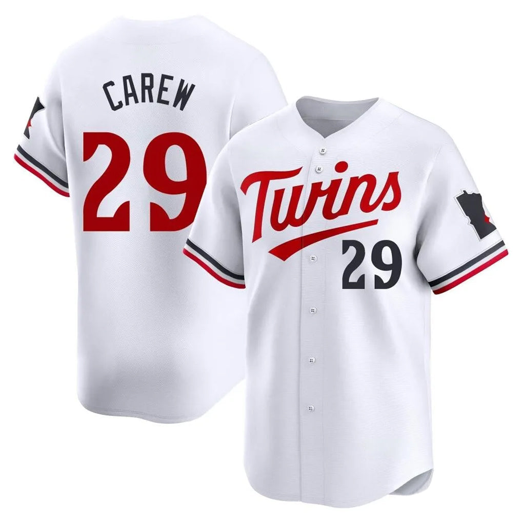 Ldoa M.Twins #29 Rod Carew Player White Home Limited Stitched Jerseys