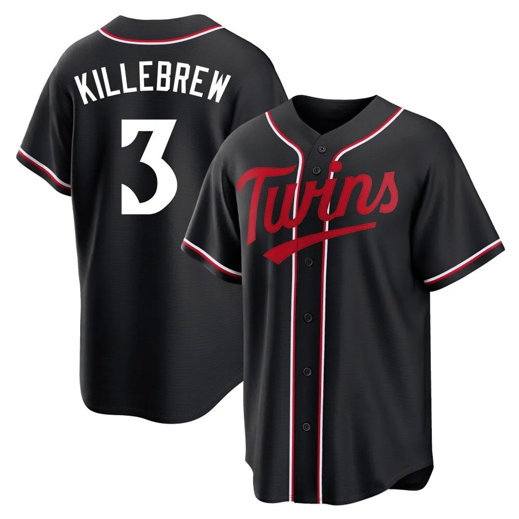 Ldoa M.Twins #3 Harmon Killebrew Player Black Fashion Out Home Limited Stitched Jerseys