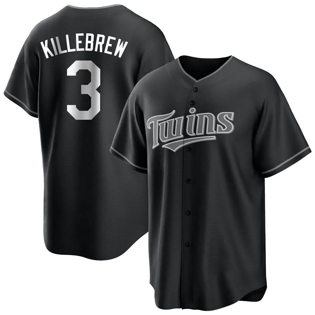 Ldoa M.Twins #3 Harmon Killebrew Player Black Home Game Stitched Jerseys