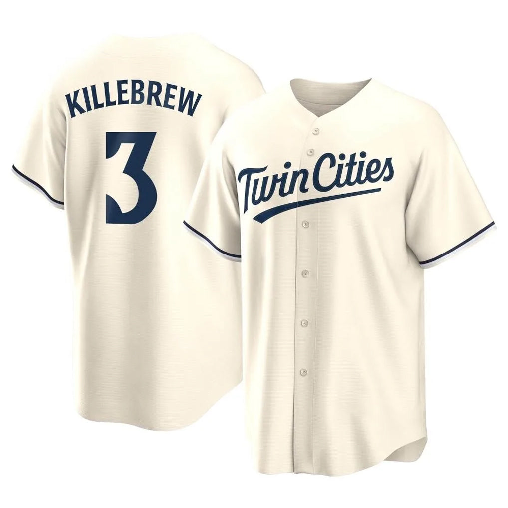 Ldoa M.Twins #3 Harmon Killebrew Player Cream Game Limited Home Stitched Jerseys
