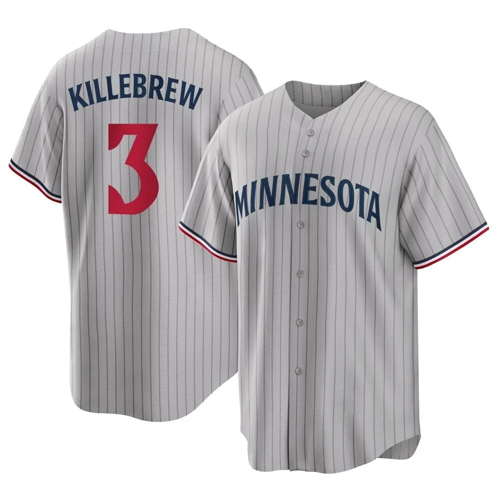 Ldoa M.Twins #3 Harmon Killebrew Player Gray Game Limited Home Stitched Jerseys