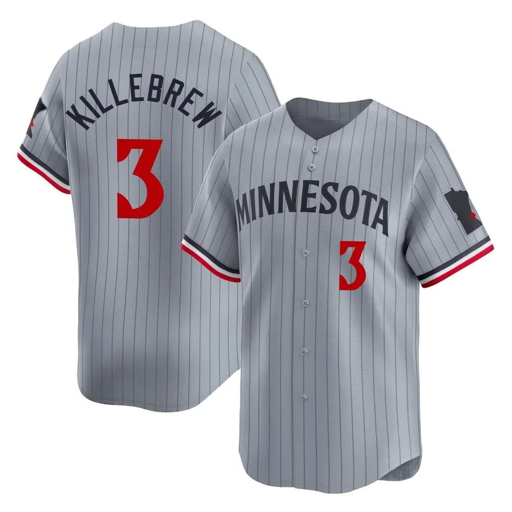 Ldoa M.Twins #3 Harmon Killebrew Player Gray Home Limited Stitched Jerseys